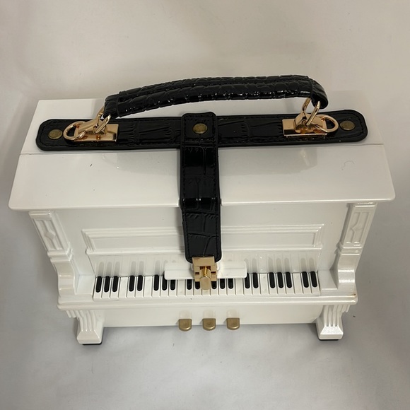 🆕 White Piano Crossbody Novelty Purse Bag - Picture 2 of 12